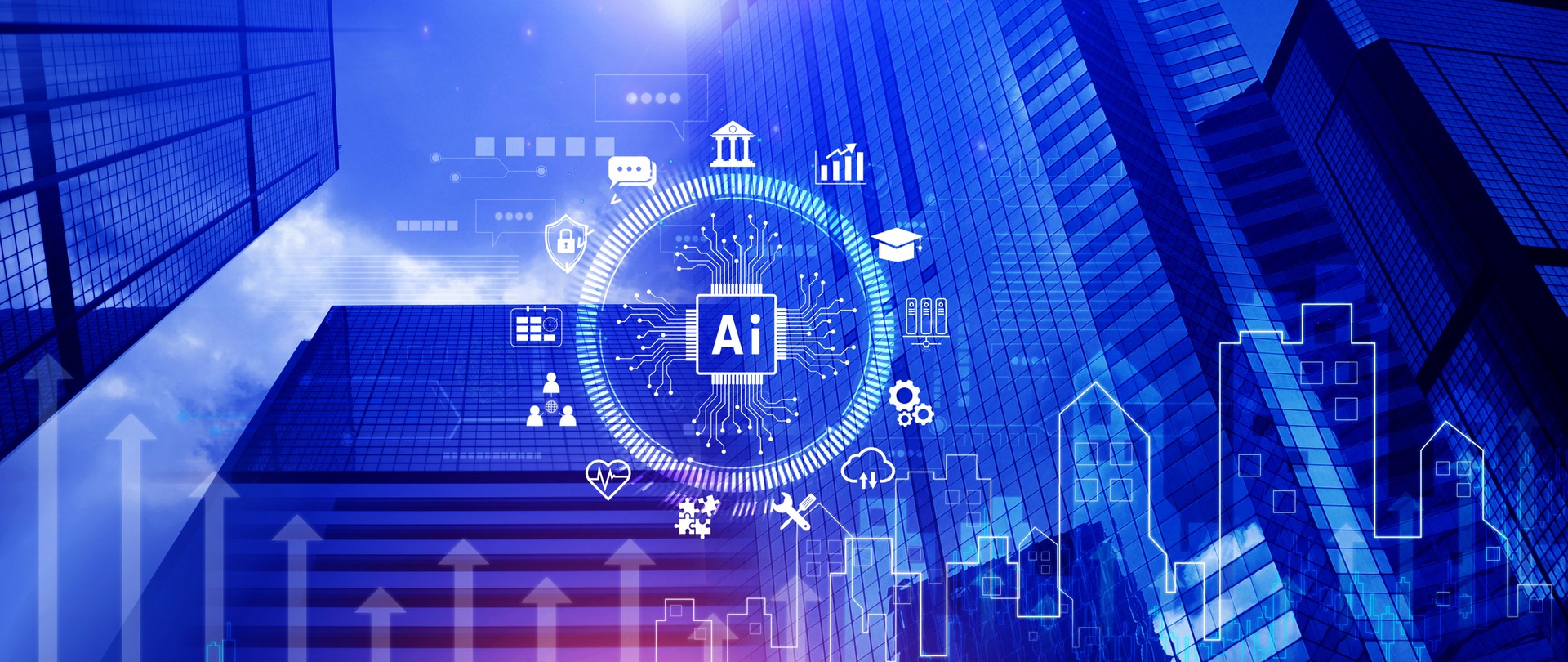 AI Artificial intelligence for business concept. AI brain processors in the concept of AI engineering, Innovative technology Machine learning.